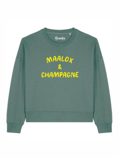 Felpa donna Luna con la scritta “maalox and champagne” in patch - FL023