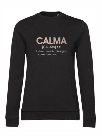 Felpa donna leggera Sidney con la scritta “calma” in reflex - FS003
