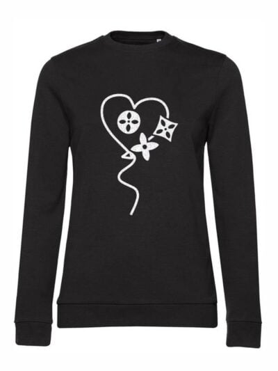 Felpa donna leggera Sidney con un cuore in glitter - FS032