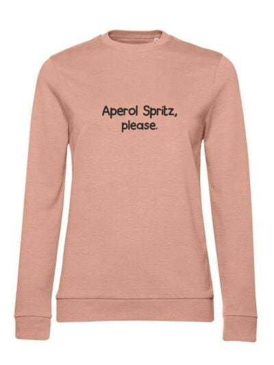 Felpa donna leggera Sidney con la scritta “aperol spritz, please” in patch - FS019