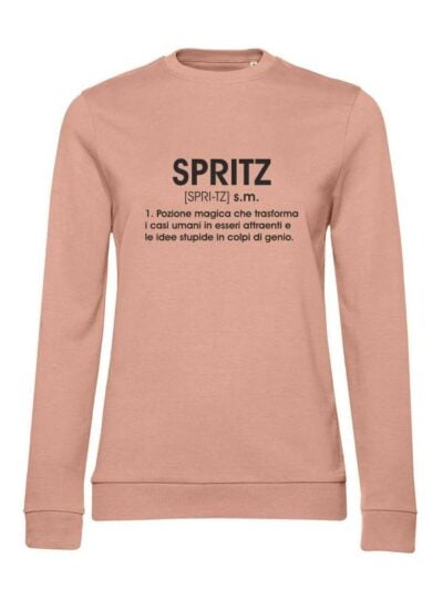 Felpa donna leggera Sidney con la scritta “spritz” in patch - FS013