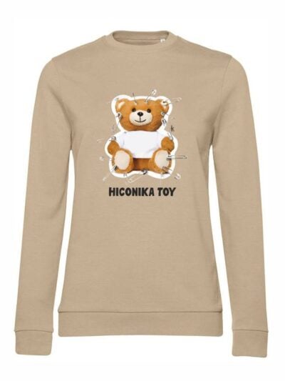 Felpa donna leggera Sidney con un orsetto e la scritta “hiconika toy” in patch - FS034