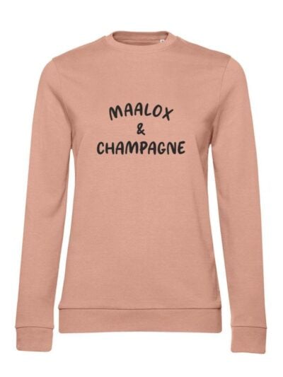 Felpa donna leggera Sidney con la scritta “maalox and champagne” in patch - FS023