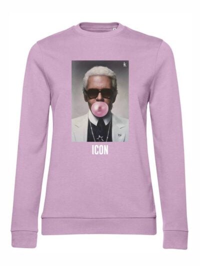 Felpa donna leggera Sidney con stampa fashion e la scritta “icon” in patch - FS014