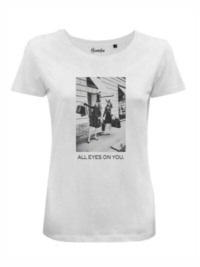 T-Shirt donna Lady 2.0 stile vintage con due ragazze e la scritta “all eyes on you” – LB001