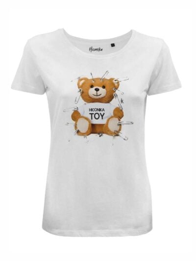 T-Shirt donna Lady 2.0 con un orsetto e la scritta “hiconika toy” – LB034