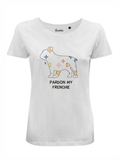 T-Shirt donna Lady 2.0 con un bulldog francese e la scritta “pardon my frenchie” – LB040