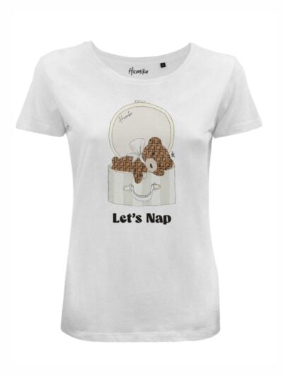 T-Shirt donna Lady 2.0 con un orsetto e la scritta “let's nap” – LB044