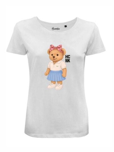 T-Shirt donna Lady 2.0 con un orsetto e la scritta “hcnk” – LB047