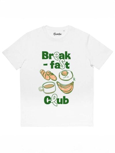 T-shirt uomo Prime con dei cibi e la scritta "breakfast club" - PRM107