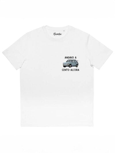 T-shirt uomo Prime con un'automobile e la scritta "andavo a cento all'ora" - PRM93