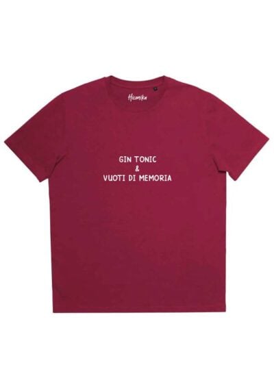 T-shirt uomo Prime con la scritta in patch a rilievo "gin tonic e vuoti di memoria" - PRM109