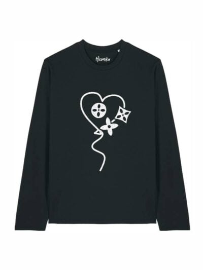 T-shirt Alba manica lunga con un cuore in glitter - TA032
