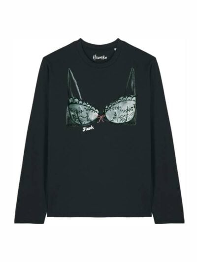 T-shirt Alba manica lunga con un reggiseno e la scritta “hcnk” in patch - TA052
