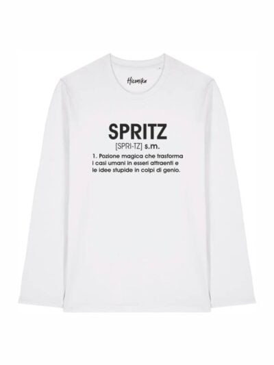 T-shirt Alba manica lunga con la scritta “spritz” in patch - TA013