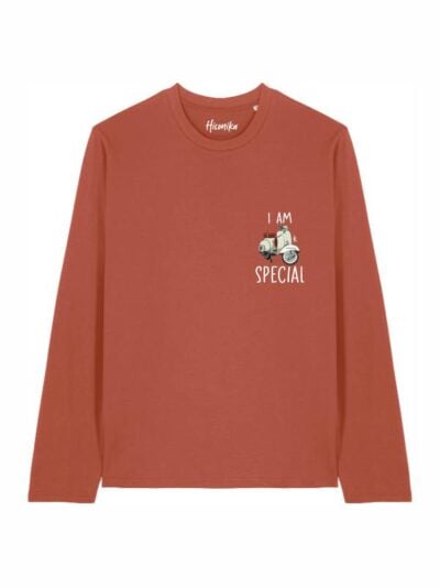 T-shirt Alba manica lunga con uno scooter e la scritta "I'm special" - TAU11