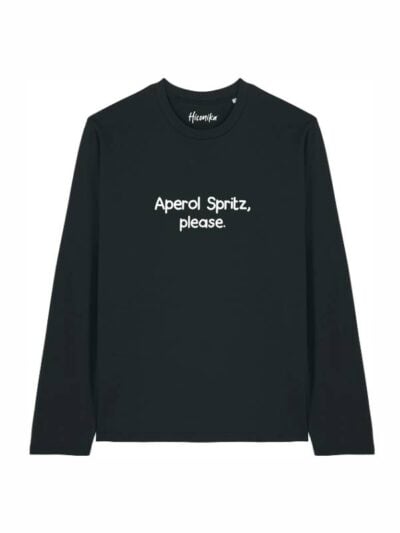 T-shirt Alba manica lunga con la scritta in patch a rilievo "Aperol Spritz, please" - TAU08