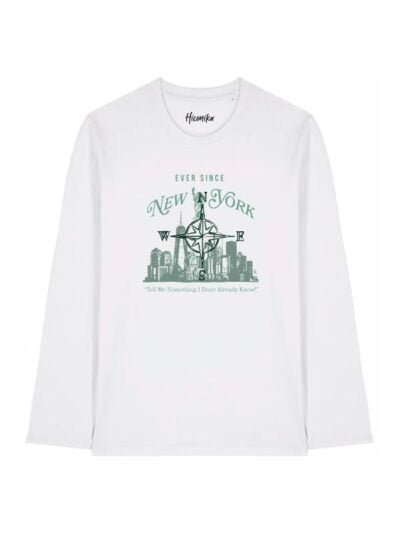T-shirt Alba manica lunga con uno sfondo urbano e la scritta "ever since New York" - TAU21