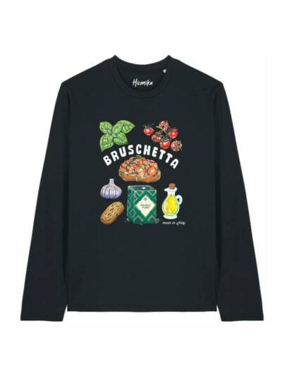 T-shirt Alba manica lunga con la scritta in patch a rilievo "bruschetta" - TAU24