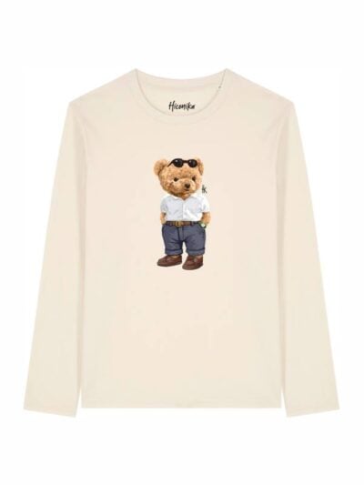 T-shirt Alba manica lunga con un orsetto stiloso - TAU14