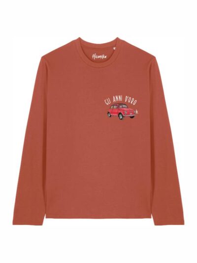 T-shirt Alba manica lunga con un'automobile e la scritta "gli anni d'oro" - TAU19