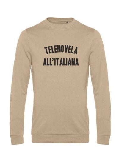 Felpa uomo Toronto con la scritta in patch a rilievo "telenovela all'italiana" – TRT05