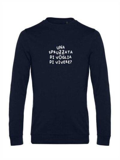 Felpa uomo Toronto con la scritta in patch a rilievo "una spruzzata di voglia di vivere?" – TRT07