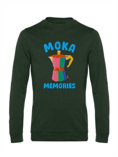Felpa uomo Toronto con una moka e la scritta in patch a rilievo "moka memories" – TRT23