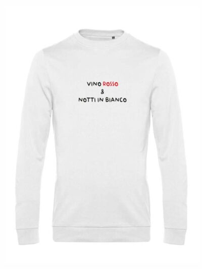 Felpa uomo Toronto con la scritta in patch a rilievo "vino rosso e notti in bianco" – TRT10