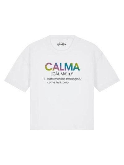 T-Shirt donna Stella con la scritta “calma” in reflex – TS003
