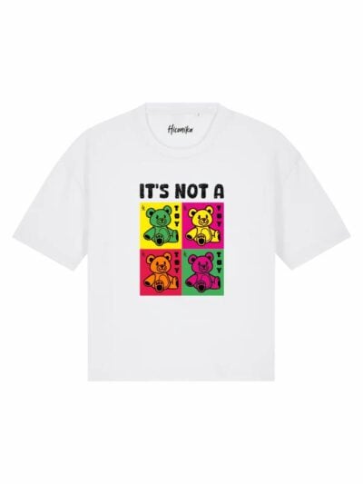 T-Shirt donna Stella con orsetti colorati e la scritta “It's not a toy” in glitter – TS005