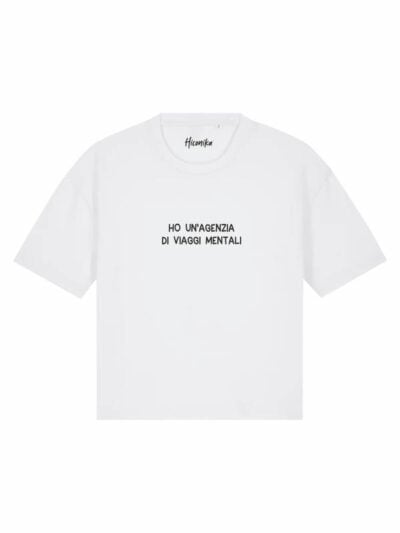 T-Shirt donna Stella con la scritta “ho un'agenzia di viaggi mentali” in patch – TS021