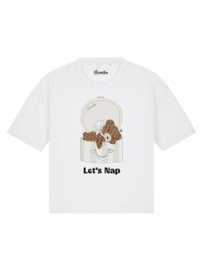 T-Shirt donna Stella con un orsetto e la scritta “let's nap” in glitter – TS044