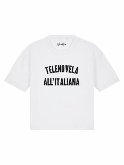 T-Shirt donna Stella con la scritta “telenovela all'italiana” in glitter – TS049