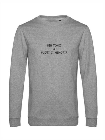 Felpa uomo Toronto con la scritta in patch a rilievo "gin tonic e vuoti di memoria" – TRT22
