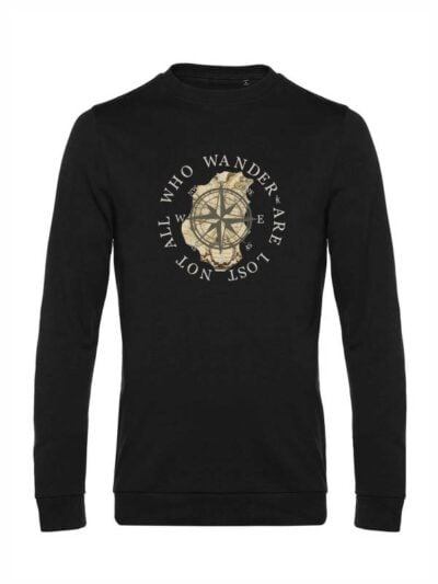 Felpa uomo Toronto con una mappa, una bussola e la scritta "not all who wander are lost" – TRT12