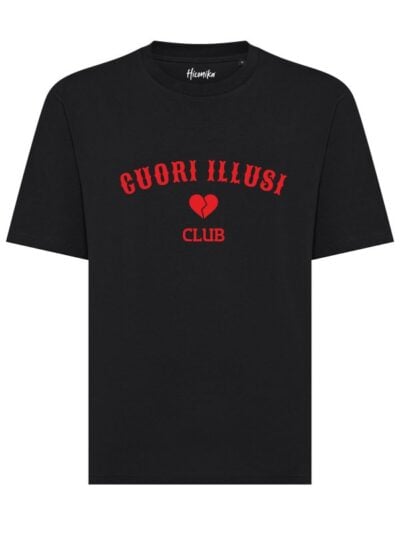 T-shirt unisex Axis con la scritta in patch a rilievo "cuori illusi club" – CU10