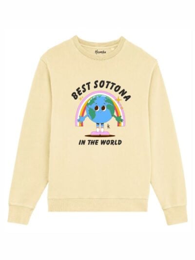 Felpa unisex Fiamma con il mondo e la scritta "Best sottona in the world" – CUF05