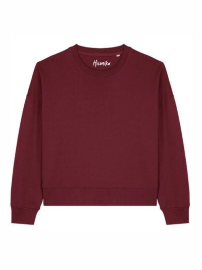 Felpa donna Essential Luna, senza stampa, burgundy – FLE03