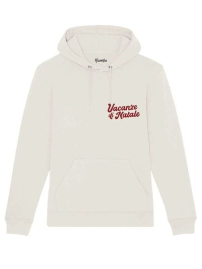 Felpa donna Lisbona con la scritta in patch a rilievo "Vacanze di Natale" lato cuore - CHDF10