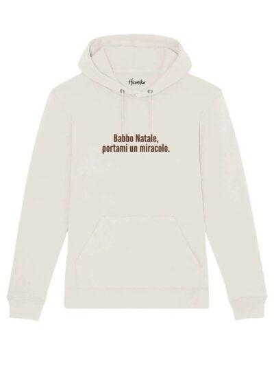 Felpa donna Lisbona con la scritta in patch a rilievo "Babbo Natale portami un miracolo" - CHDF01