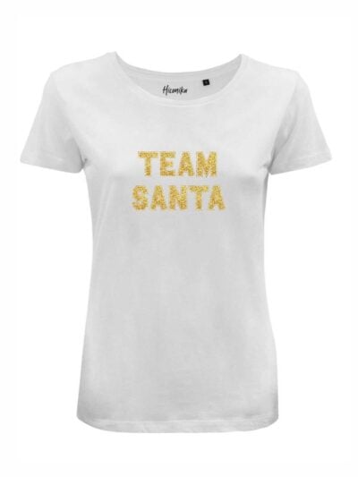 T-shirt donna Lady 2.0 con la scritta in glitter "Team Santa" - CHD09