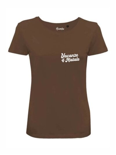 T-shirt donna Lady 2.0 con la scritta in patch a rilievo "Vacanze di Natale" - CHD10