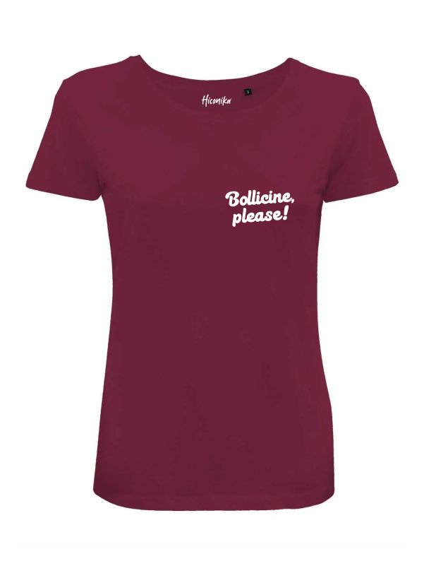 T-shirt donna Lady 2.0 con la scritta in patch a rilievo "Bollicine please!" lato cuore - CHD05 - immagine 3