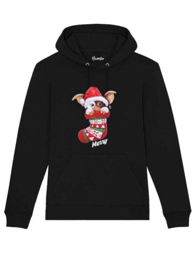 Felpa donna Lisbona con Gizmo Gremlins e la scritta in patch a rilievo "Merry" - CHDF03