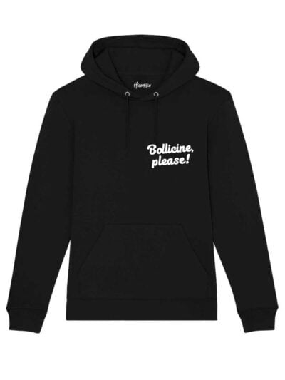 Felpa donna Lisbona con la scritta in patch a rilievo "Bollicine please!" lato cuore - CHDF05