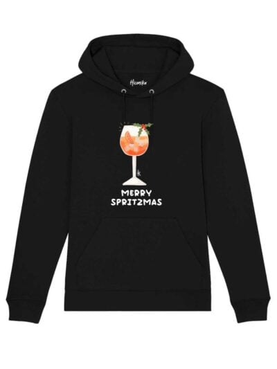 Felpa donna Lisbona con uno spritz e la scritta in patch a rilievo "Merry Spritzmas" - CHDF11