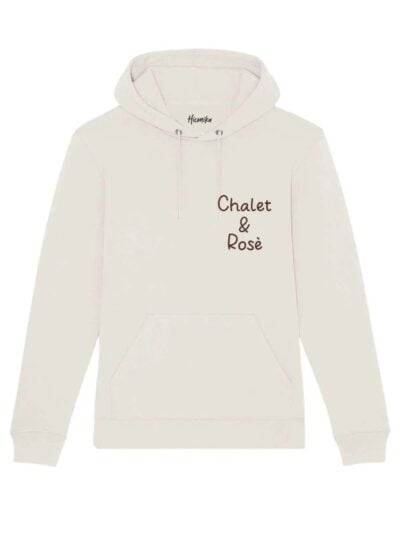 Felpa donna Lisbona con la scritta in patch a rilievo "Chalet & Rosè" lato cuore - CHDF07
