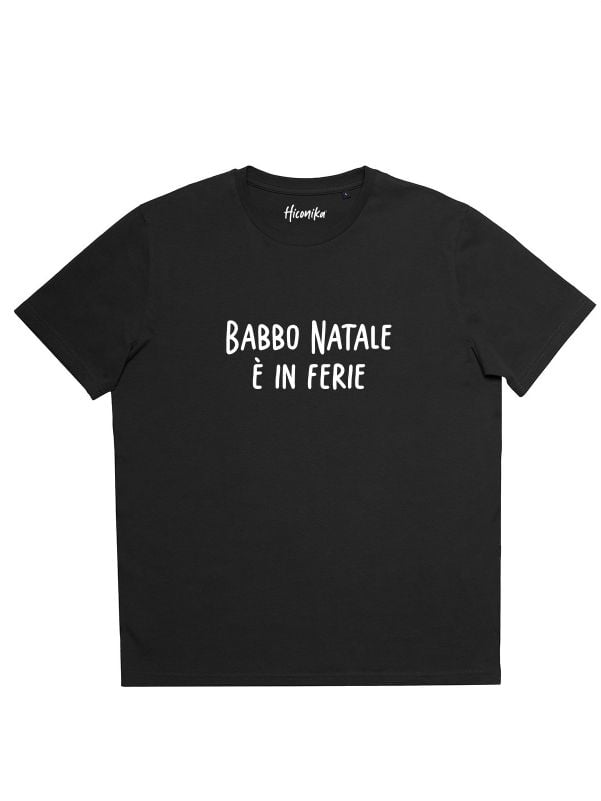 T-shirt uomo Prime con la scritta in patch a rilievo “Babbo Natale è in ferie” – CHU02 - immagine 3