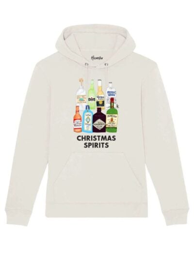 Felpa uomo Lisbona con le bottiglie di alcolici e la scritta in patch a rilievo "Christmas spirits" - CHUF11